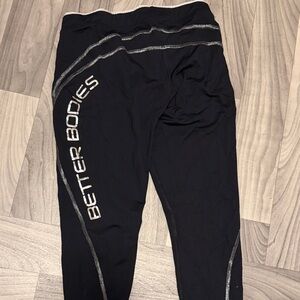 BETTER BODIES Black and Silver workout Leggings